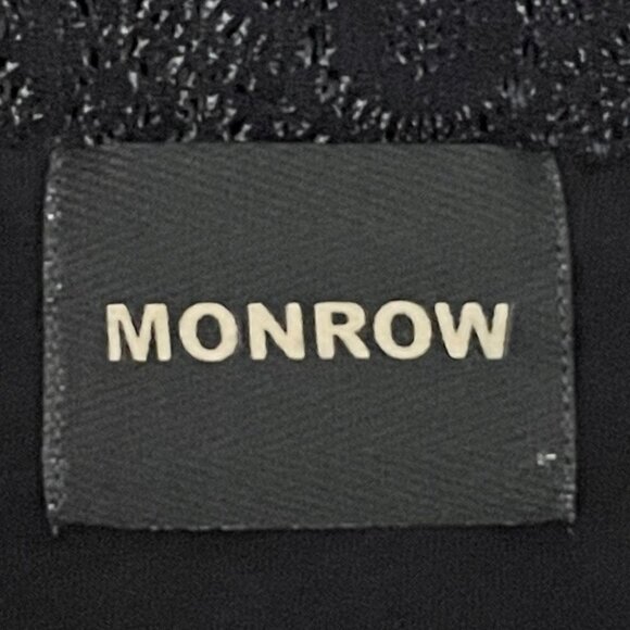 Monrow Revolve Lace Floral Moto Jacket L Black Asymmetrical Zip Stretch - Picture 6 of 8